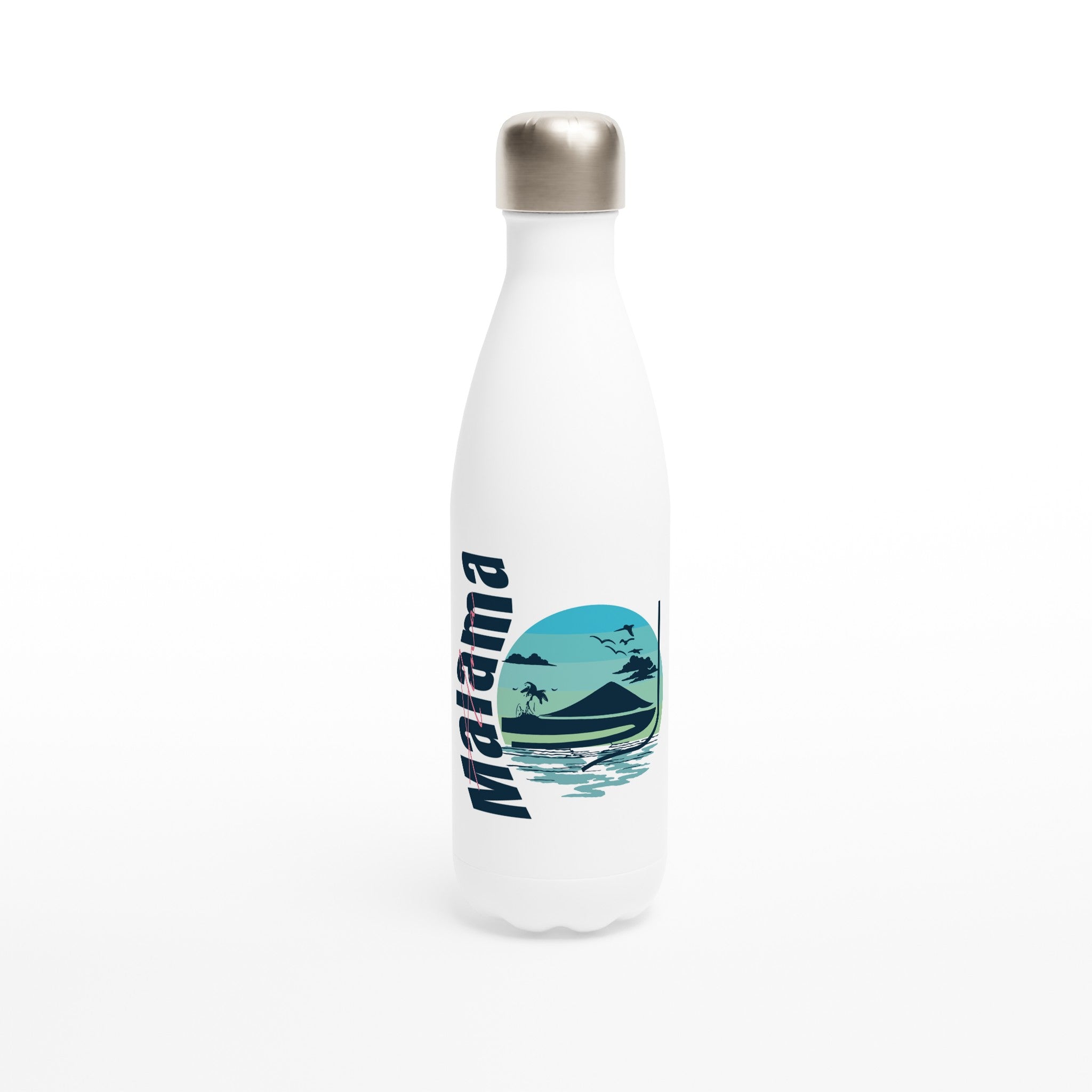 White 17oz Stainless Steel Water Bottle