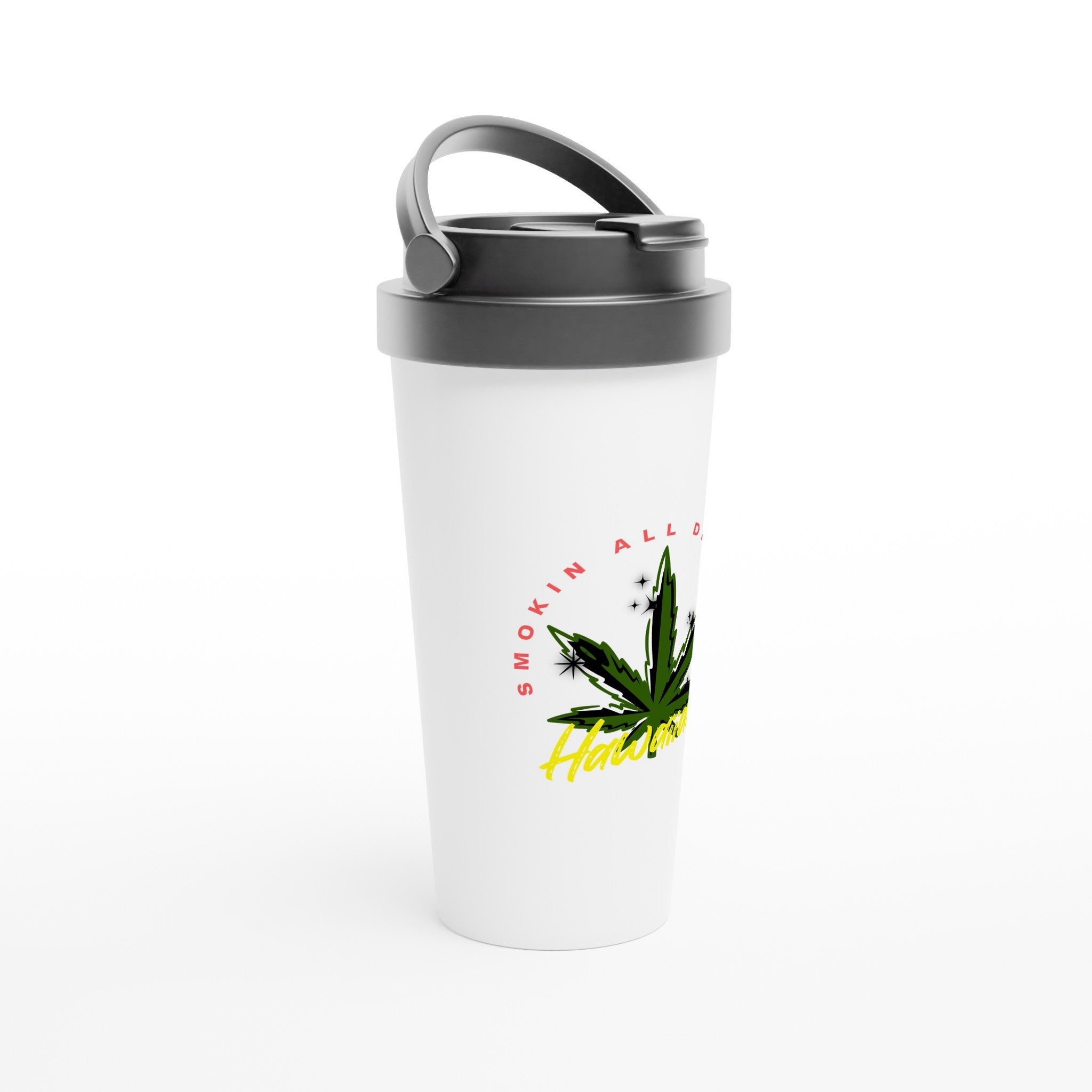 White 15oz Stainless Steel Travel Mug