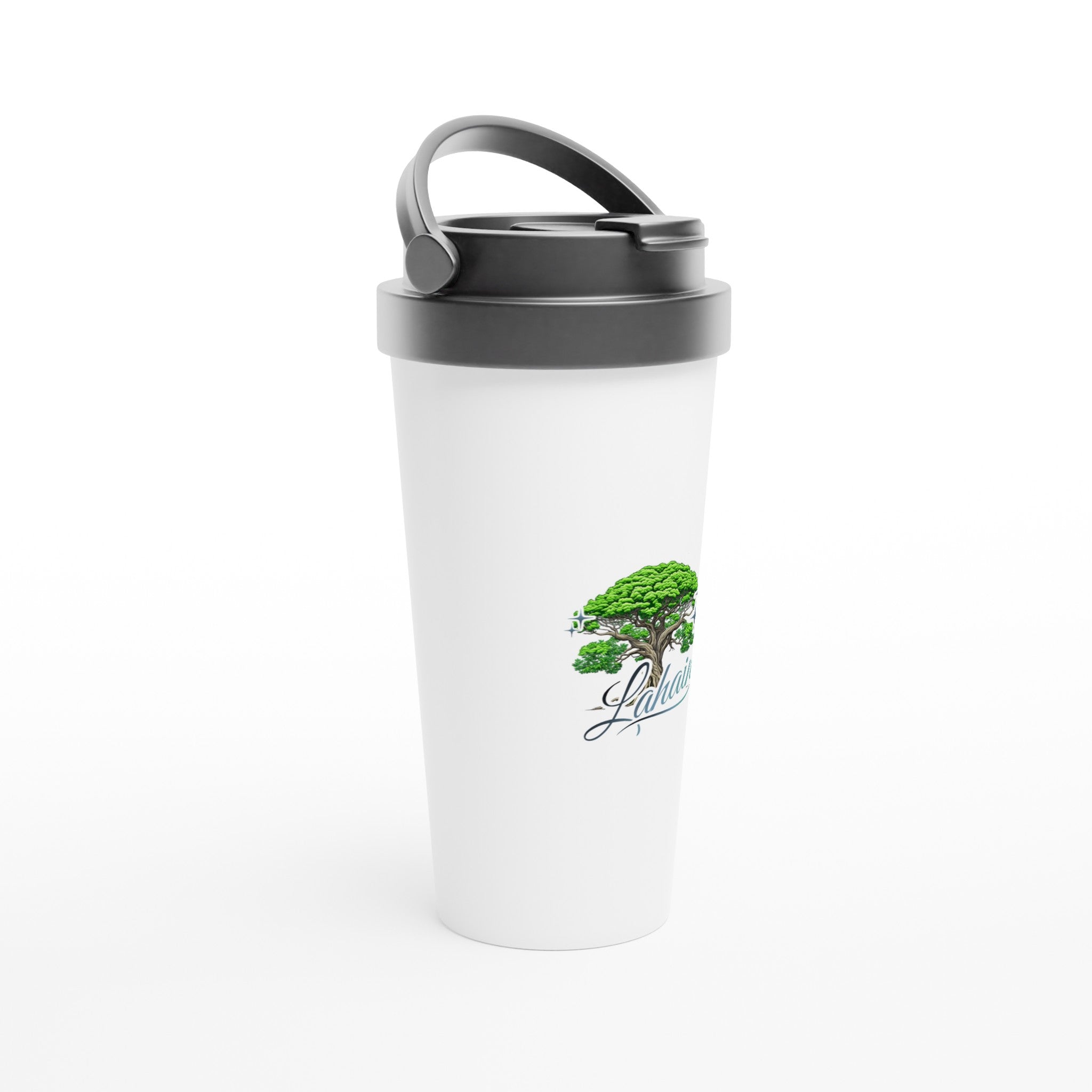White 15oz Stainless Steel Travel Mug