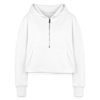 Women's Half Zip Cropped Hoodie - white