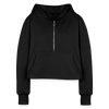 Women's Half Zip Cropped Hoodie - black