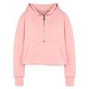 Women's Half Zip Cropped Hoodie - light pink