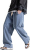 Men'S Hip Hop Jean Joggers Loose Fit Streetwear Biker Baggy Jeans Pants Stylish Printed Cargo Denim Pants