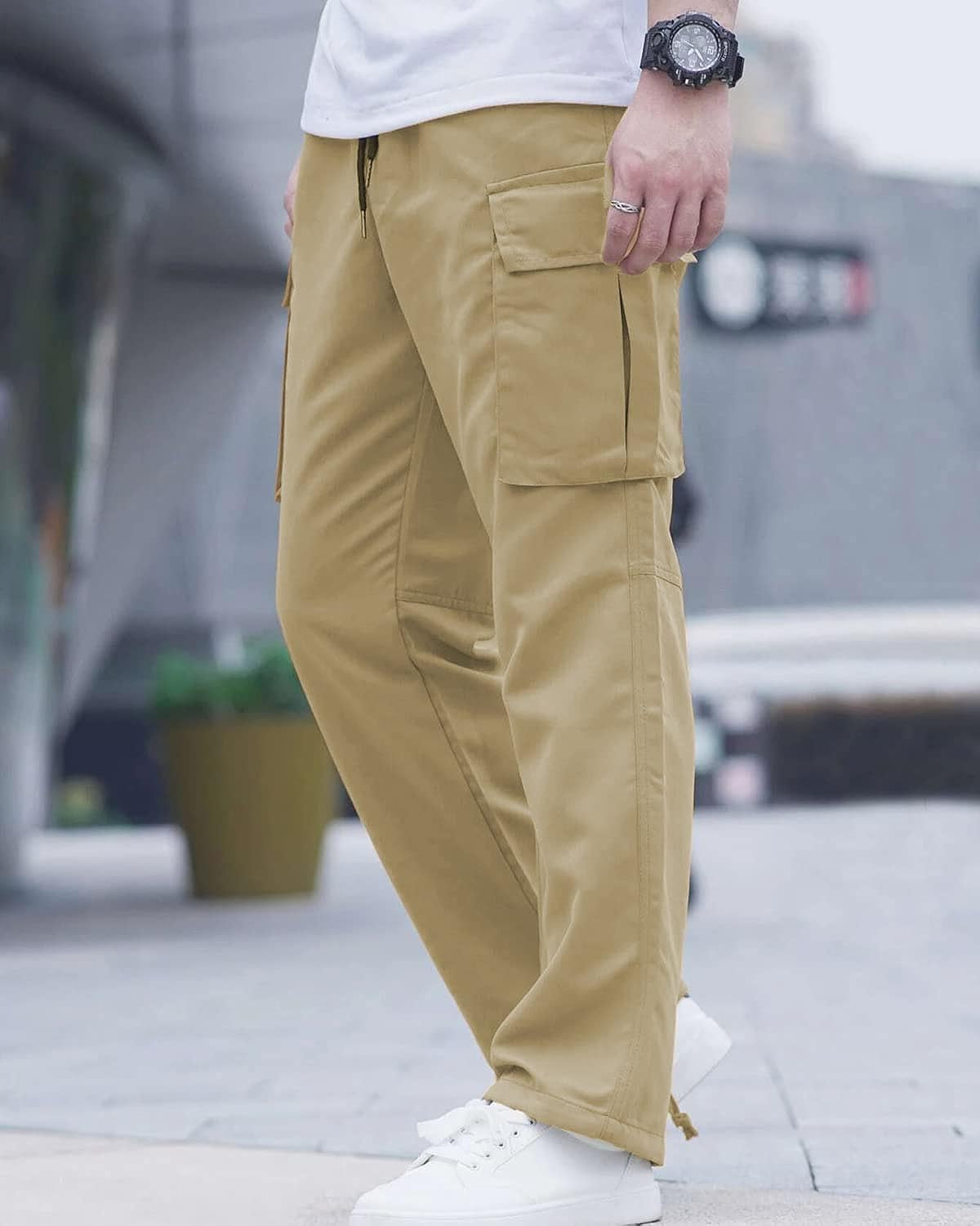 Men'S Casual Cargo Pants Hiking Pants Workout Joggers Sweatpants for Men