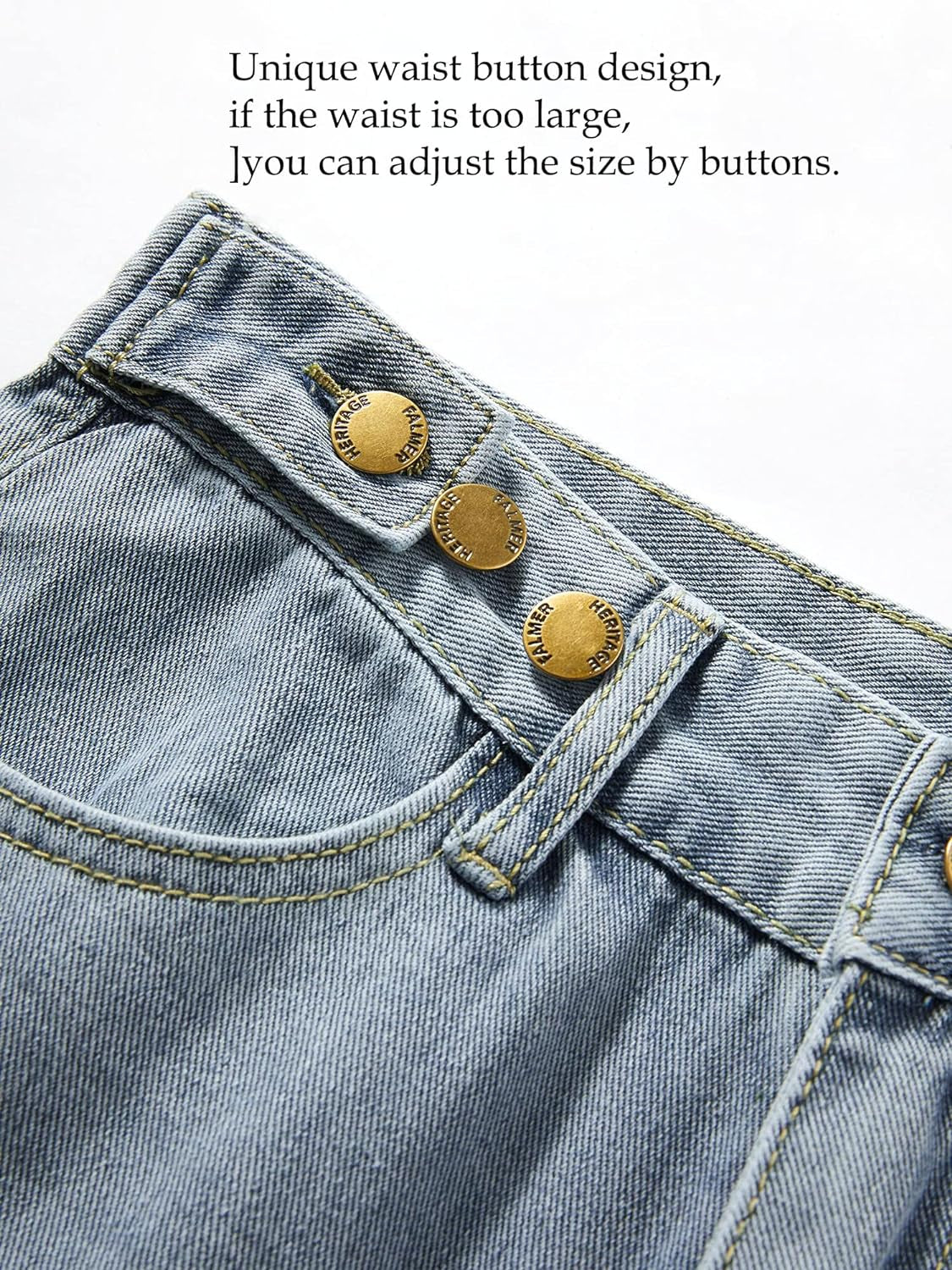 Women'S Baggy Boyfriend Jeans High Waist Distressed Denim Pants Wide Leg Straight Trousers Streetwear Pants