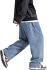 Men'S Hip Hop Jean Joggers Loose Fit Streetwear Biker Baggy Jeans Pants Stylish Printed Cargo Denim Pants