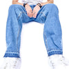 Men'S Loose Fit Pants Relaxed-Fit Men Jeans Washed Oversize Straight Leg Carpenter Jean