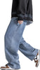Men'S Hip Hop Jean Joggers Loose Fit Streetwear Biker Baggy Jeans Pants Stylish Printed Cargo Denim Pants